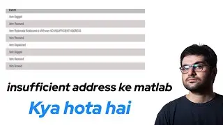 insufficient address ka matlab kya hota hai