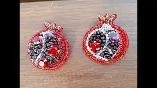Брошь гранат из бисера ручной работы. Beaded garnet brooch