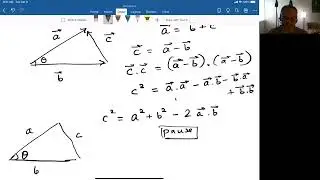 Deriving the dot product formula