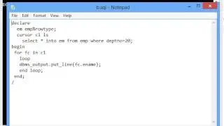 cursor for loop :plsql