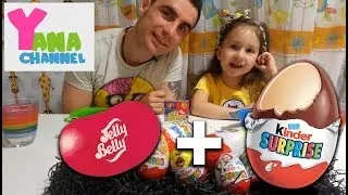 Challenge: Пробуем конфеты Jelly Belly. Открываем киндер сюрпризы. Огромное киндер яйцо