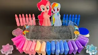 Little Pony Slime Mixing Random Cute, shiny things into slime #ASMR #slimevideos #Rainbow #슬라임