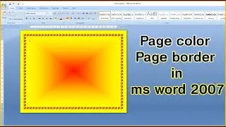 How to apply page color and page border in ms word ? ms word me page ka color and page border ,