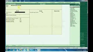 Creating a Manufacturing Journal in Tally ERP 9