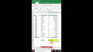 How to find median in Excel #excel #exceltips #exceltutorial #exceltricks #median #shorts