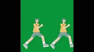 Boy Running green screen animation 