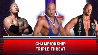 KURT ANGLE VS THE ROCK VS STONE COLD FOR THE WWF CHAMPIONSHIP CPU