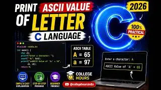 Print ASCII Value Of Letter | C language | @theskyraval