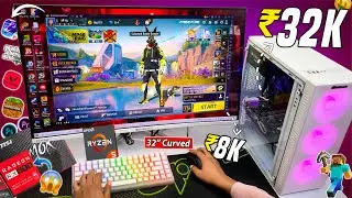 Unboxing My ₹40,000 White Gaming PC + 32