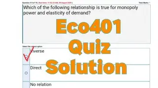 Eco401 quiz 2 Solution Prepare your self