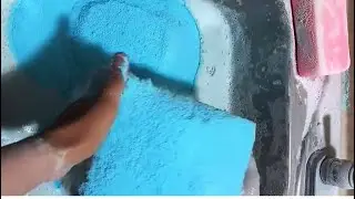 super blue ajax bombs foam loaded 🥶Cleaningwkim #asmr #ajax #asmrsounds #satisfying #clean
