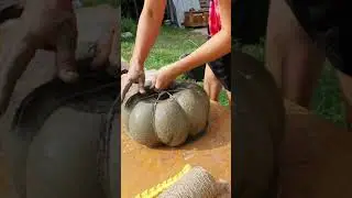 Тыква-кашпо из цемента своими руками. Обязательно до конца 