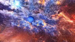 Birth of a Blue World: Amidst the Cosmic Splendor.