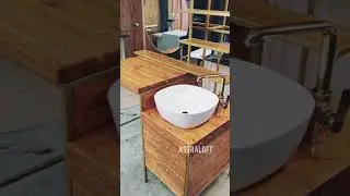 Гарнитур в ванную лофт/зеркало/тумба под раковину/мебель лофт Астрахань/перегородка лофт