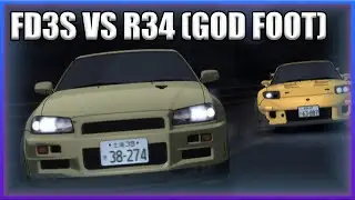 INITIAL D - FD3S VS R34 (God Foot) [HIGH QUALITY]
