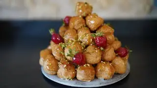 SUPER homemade wedding cake with choux pastry cream and caramel
