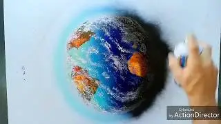 Spray paint a realistic Earth in a few minutes- by Antonipaints
