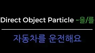 Korean Grammar in One Minute - Direct Object Particles (을/를)