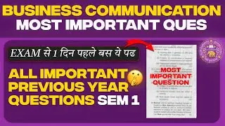 Business communication important questions | Business communication previous year questions | DU SOL