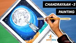 Isro Chandrayaan 3 (2023) |Watercolour Painting 🤩 #missionchandrayaan3 #chandrayaan3 #watercolor diy