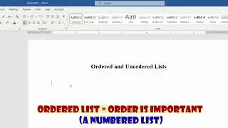 Ordered and Unordered Lists