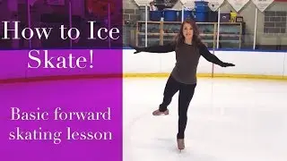 Learn Figure Skating Forward Stroking!  Beginner Ice Skating Tutorial