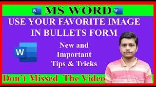 How to Use Your Favorite Image in Bullets Form in Microsoft Word | Microsoft Word Tutorial ( हिंदी )