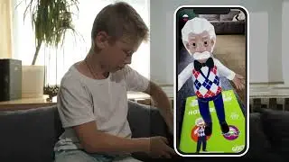 AR KINDERUNI notebook with a 3D model of Goethe's Einstein avatar