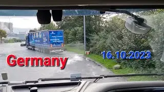 Germany.  View from the truck cab.  We're going to the parking lot.  10/16/2023