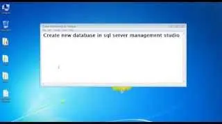 Create New Database in sql server 2008