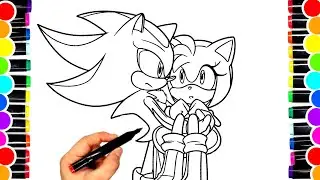 Sonic Coloring Pages NEW Sonic Team NEW Sonic in the movie 3 Tails, Knuckles, Amy Rose  SHADOW 34