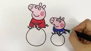 Peppa Pig and George Coloring #coloring #colors #coloringpages #art #peppapig #george #peppa