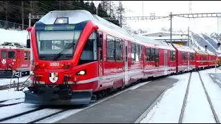 Swiss Trains: Rhätische Bahn / Rhaetian Railway - Pontresina Transit