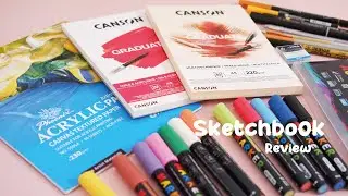 Art Vlog 🎨 UNBOXING SKETCHBOOK ASMR, Review Buku Sketsa untuk Gambar dengan media Acrylic