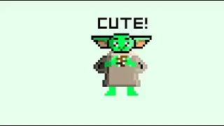 intermediate skill level pixel art drawing time lapse of baby yoda