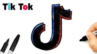 Как нарисовать Тик Ток лого | Просто рисуем логотип Тик Ток |  Рисунки для  срисовки