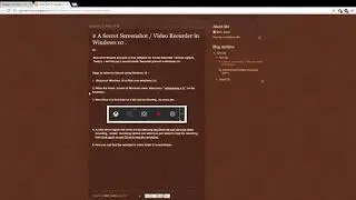 # A Secret Screenshot / Video Recorder FULL HD  in Windows 10 .