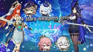 『NO UI』C0 DPS Nilou-Lisa & Clorinde Miko (no healer) destroying abyss 12.【原神】
