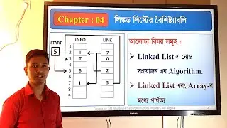 inserting a node in linked list algorithm in data structure | Bangla Tutorial