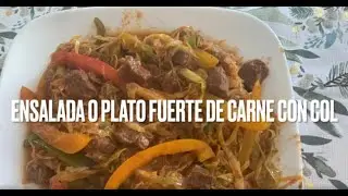 Como hacer ensalada o plato fuerte de Carne con Col. @lacocinadeaya8739