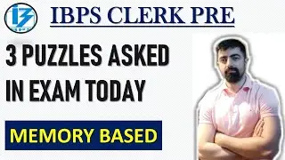 3 Puzzles Asked In IBPS RRB CLERK PRE 2020 - 20th Sep || Memory Based Questions