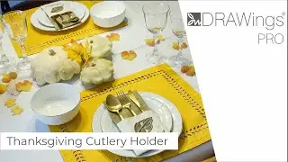 DIY Thanksgiving Decor: Create a Cutlery Holder with Leaf-shaped Tulle Appliqué
