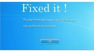 The User Profile Service service failed the logon.User profile cannot be loaded