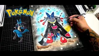 Drawing Mega Lucario Akatasuki | POKÉMON x NARUTO