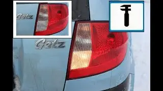 Replacing the reverse lamp (W16W) in Hyundai Getz.