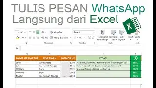 TULIS PESAN WhatsApp Langsung dari Excel