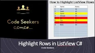 How to Highlight Rows in ListView in C# | C# windowsFormApplication