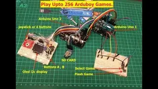 PLAY Upto 256 Arduboy Games. Flash and Play using only 2 Arduino Uno, Oled i2c display and SD CARD