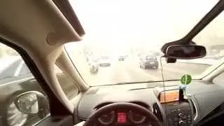 Action cam, from Moscow to Vnukovo by car.