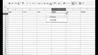How to use Data Validation to create a drop down list in a Google spreadsheet